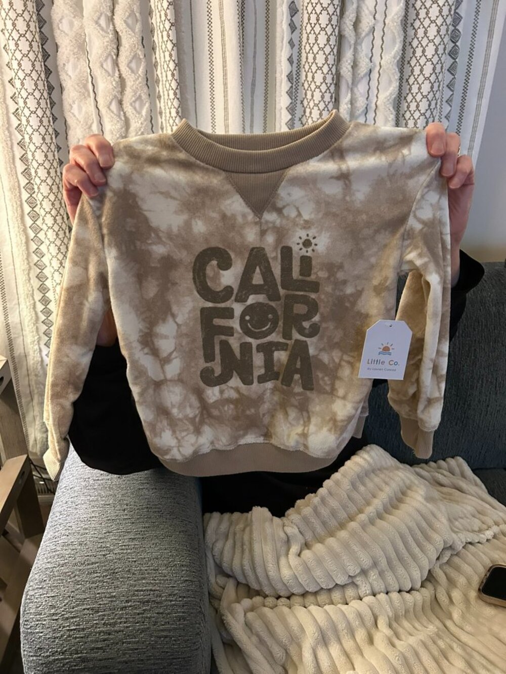 Little Co. by Lauren Conrad "California" Tie-Dye Plush Crewneck Sweatshirt *NWT*